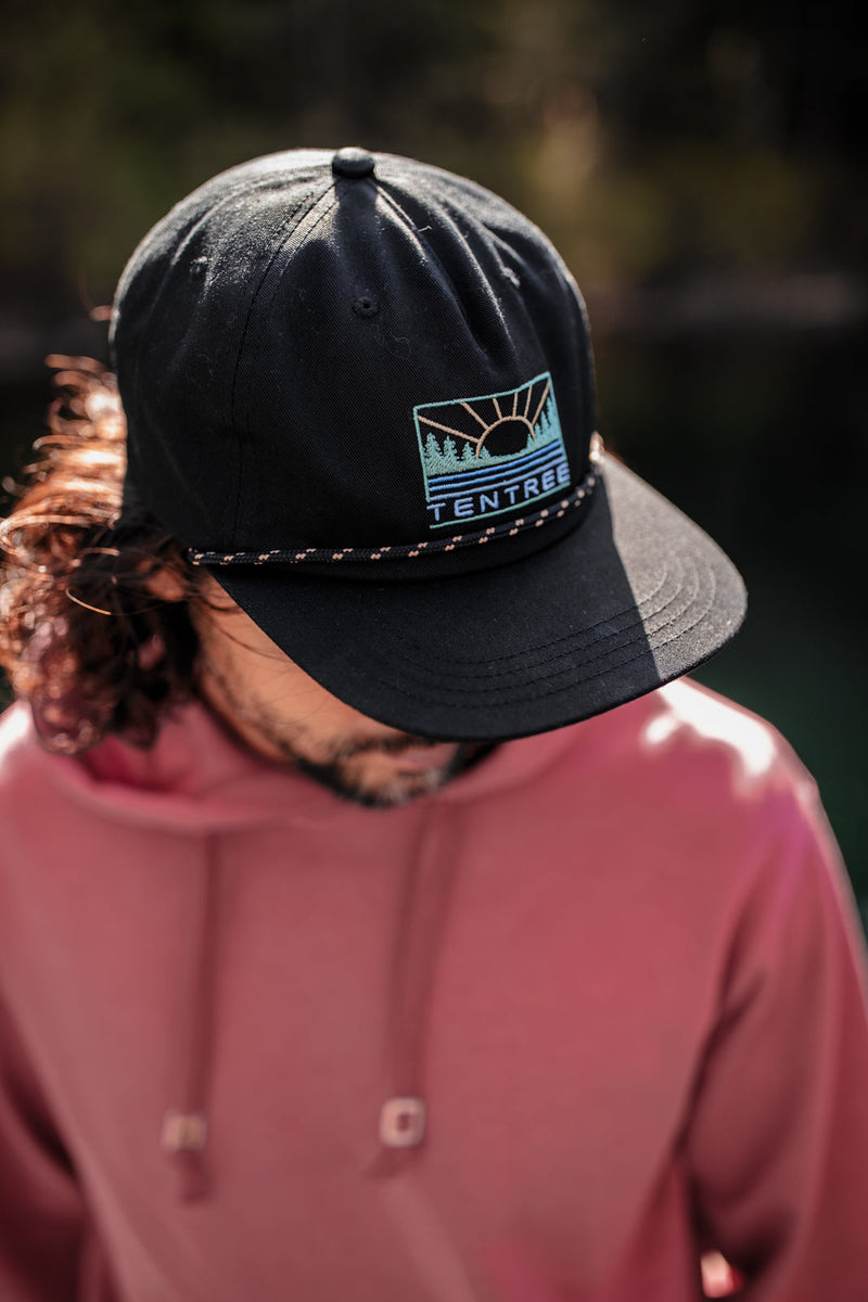 Black-5-Panel-Flat-Brim-Baseball-Cap