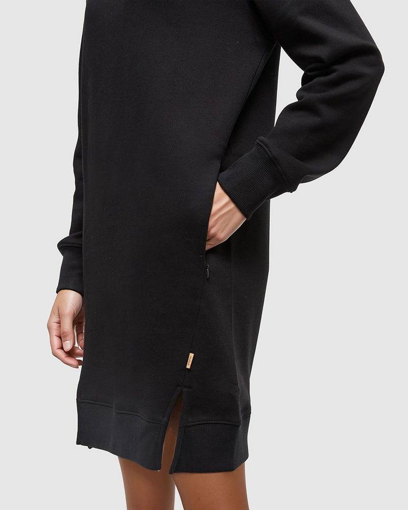 Black-Mock-Neck-Sweater-Dress