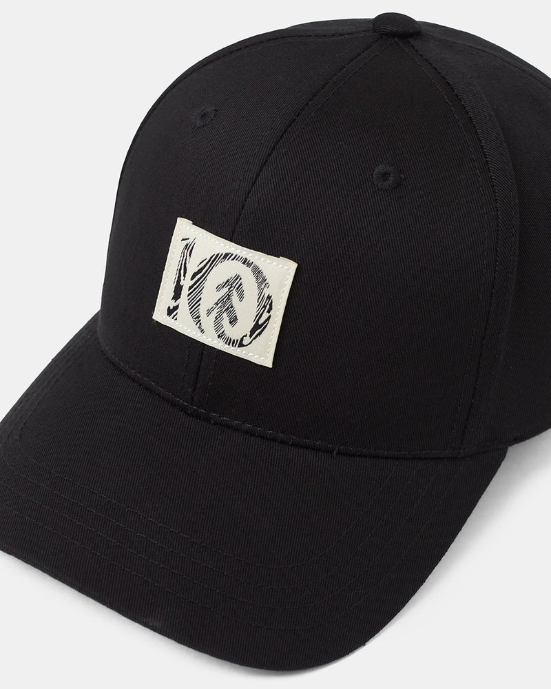 Black-Organic-Cotton-Mid-Profile-Graphic-Baseball-Cap