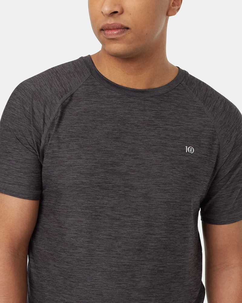 Black-Quick-dry-Crew-Neck-Shortsleeve-T-Shirt