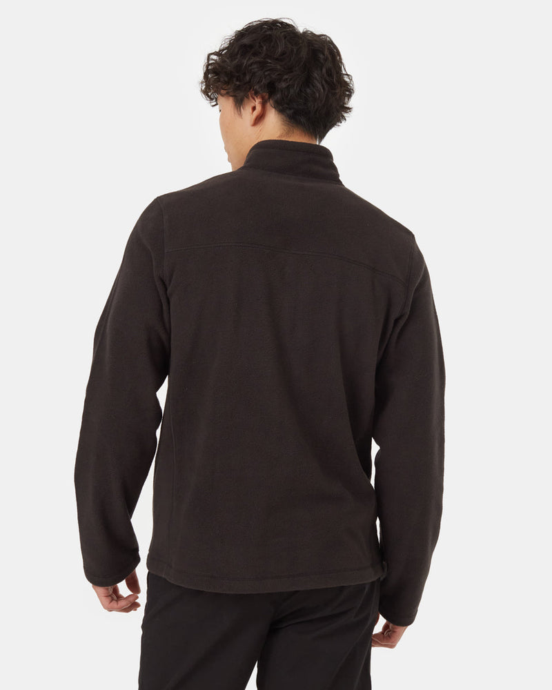 Black-Recycled-Polyester-Collared-Full-Zip-Sweater