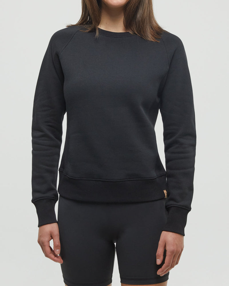 Black-Reglan-Sleeve-Crewneck-Fleece-Sweatshirt