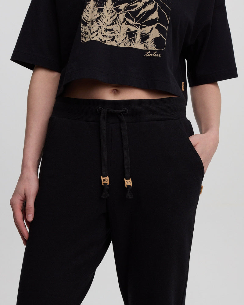 Black-Regular-Fit-Elastic-Waist-Jogger