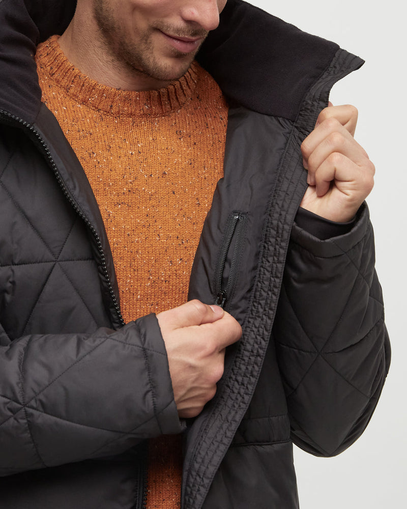 Black-Relax-Fit-Insulated-Hooded-Jacket