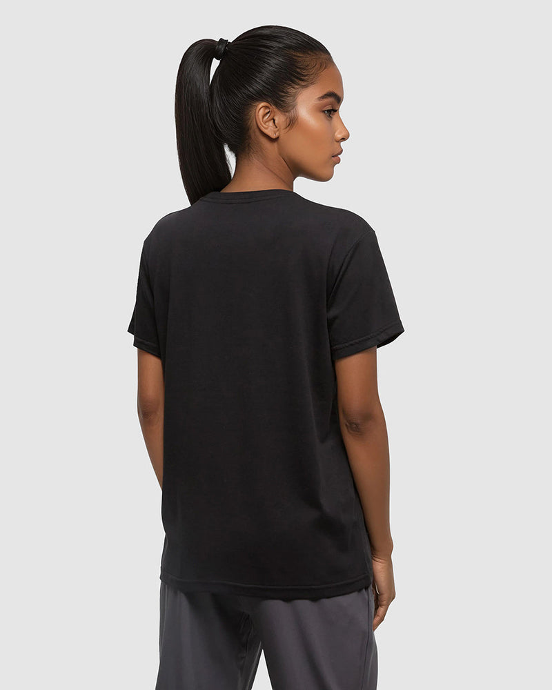 Black-Relax-Printed-Graphic-TreeBlend-T-Shirt