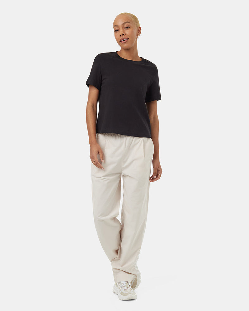 Black-Ribbed-Crew-Neck-Shortsleeve-T-Shirt