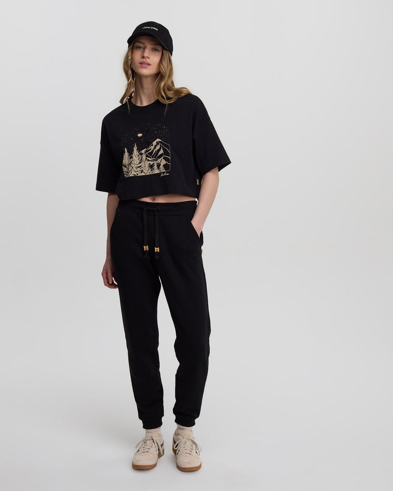 Black-Regular-Fit-Elastic-Waist-Jogger