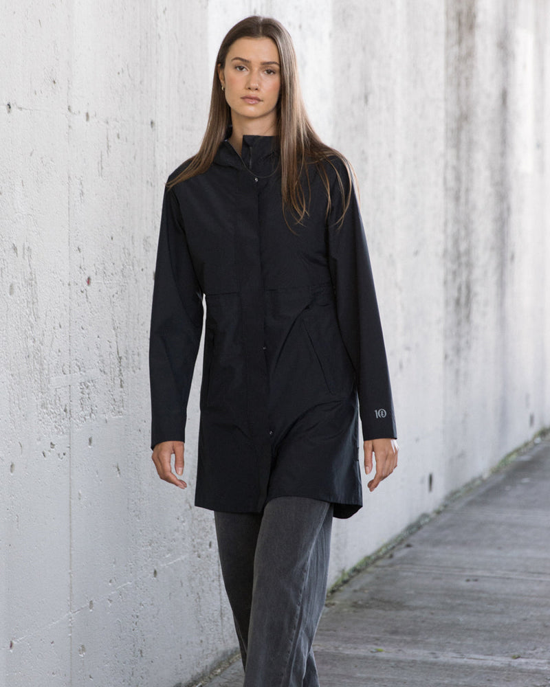 Black-Water-Repellent-Hooded-Rain-Jacket