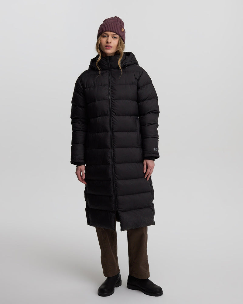 Black Women's Long Puffer Jacket