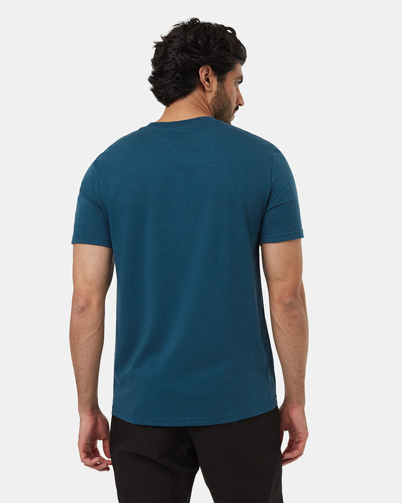 Blue-Crew-Neck-Graphic-Shortsleeve-T-Shirt