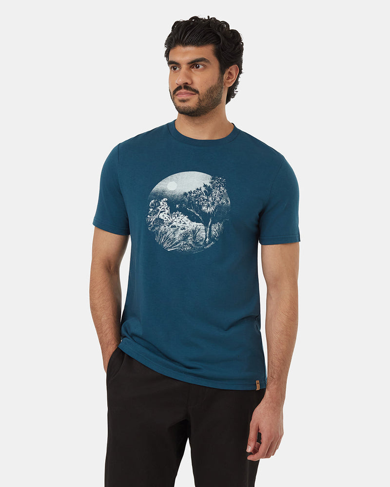 Blue-Crew-Neck-Graphic-Shortsleeve-T-Shirt