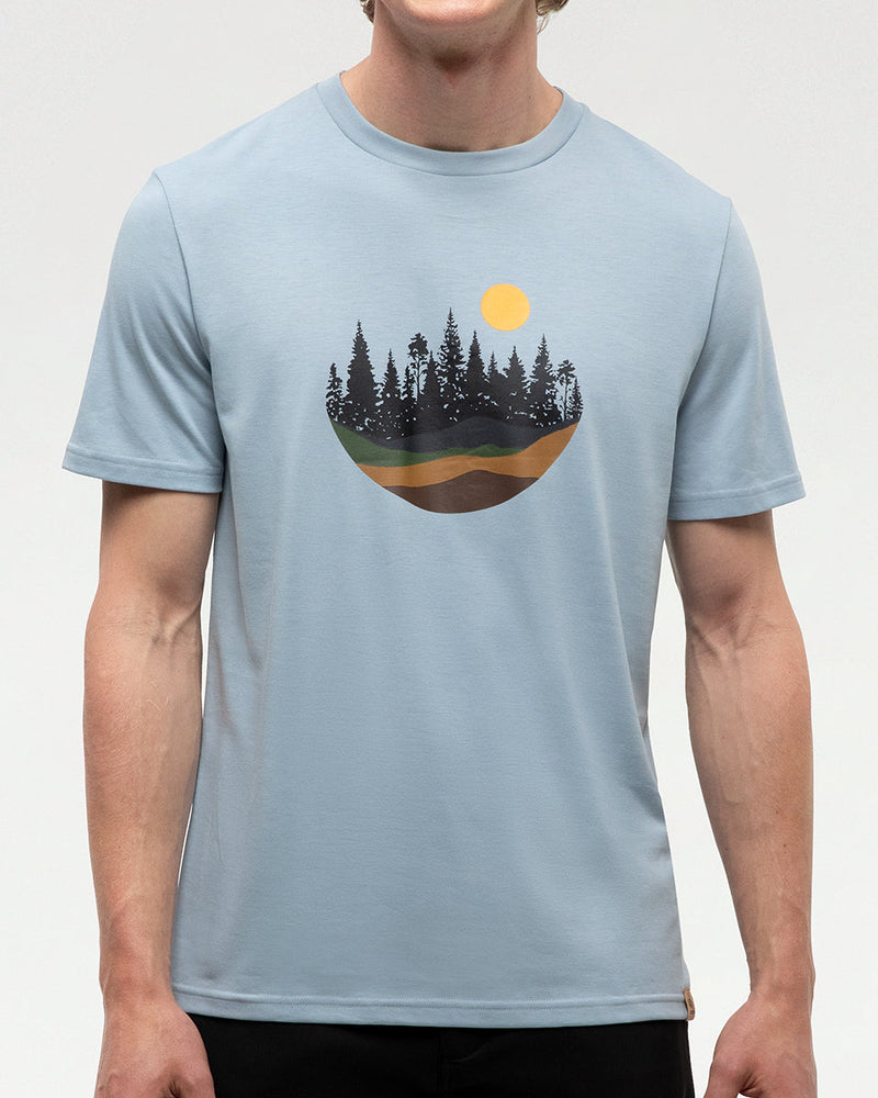 Blue-Crew-Neck-Graphic-Shortsleeve-T-Shirt
