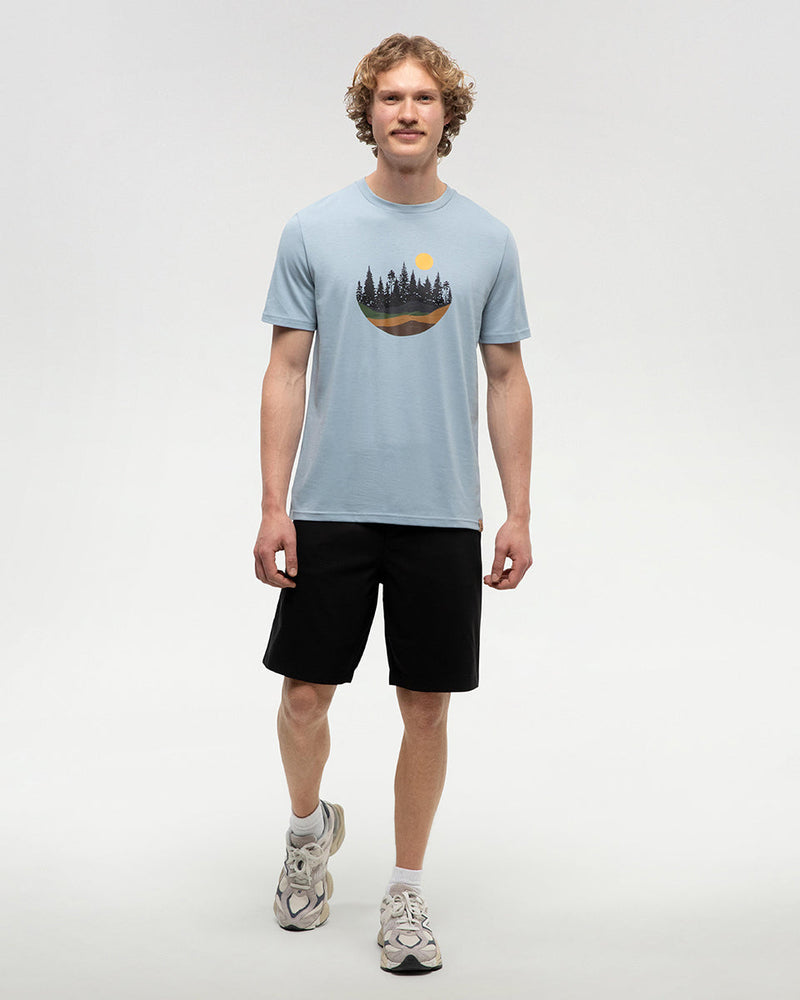 Blue-Crew-Neck-Graphic-Shortsleeve-T-Shirt
