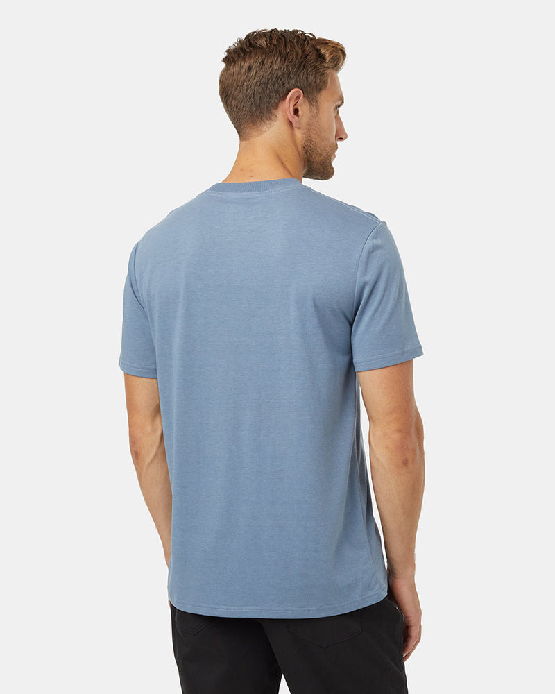 Blue-Crew-Neck-Short-Sleeve-Graphic-T-Shirt