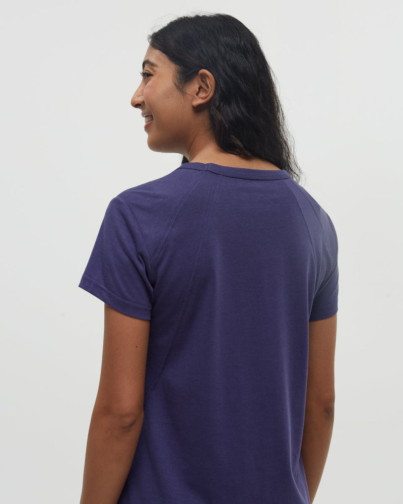 Blue-Crew-Neck-Shortsleeve-Dress