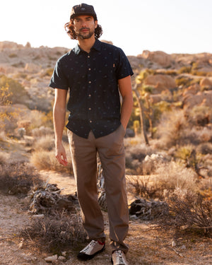 Blue-Dobby-Regular-Collar-Short-Sleeve-Shirt