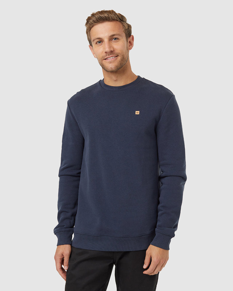 Blue-Mens-Eco-Friendly-Pullover *Model is 6'2", wearing size M