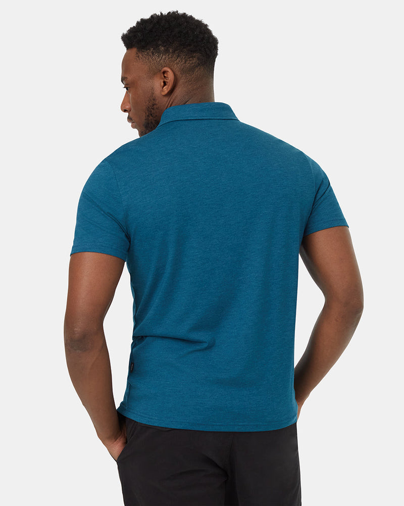 Blue-Mens-Short-Sleeve-Polo-Neck-T-Shirt