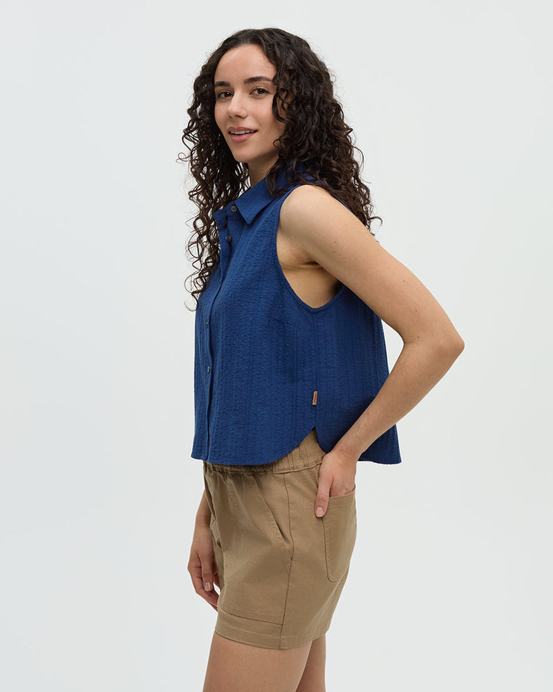 Blue-Organic-Cotton-Sleeveless-Button-Shirt
