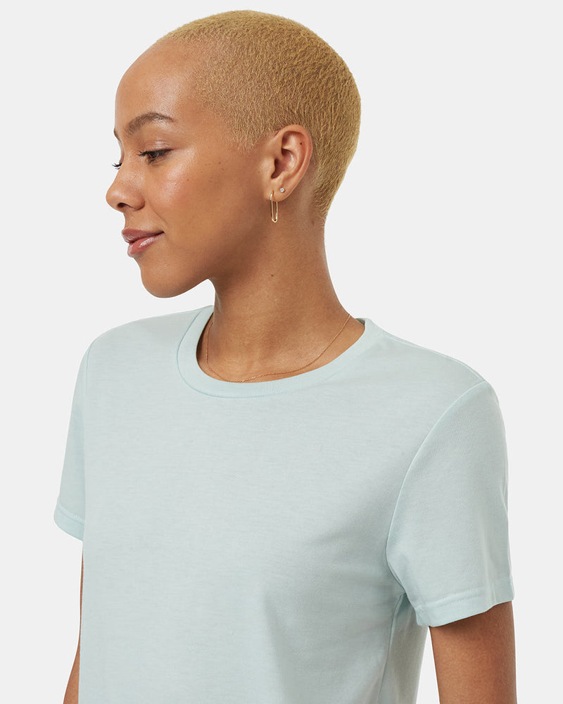 Blue-Recycled-Polyester-Crew-Neck-T-Shirt-