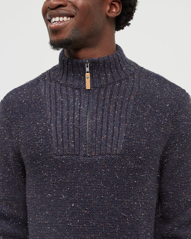 Blue-Regular-Organic-Cotton-Fleck-Half-Zip