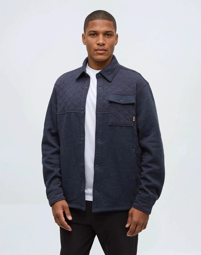 Blue-Relaxed-Quilted-Front-Snap-Jacket