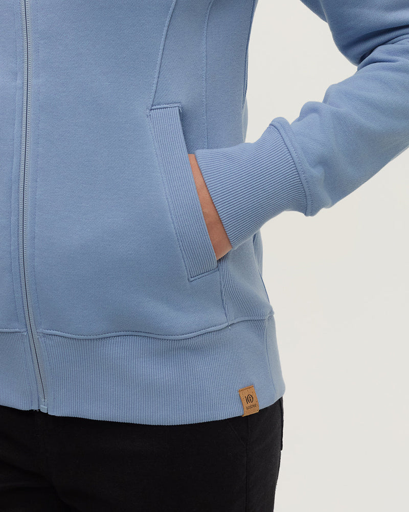 Blue-TreeFleece-Rib-Panel-Raglan-Zip-Hoodie