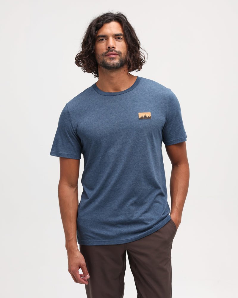 Blue-Treeblend-Regular-Fit-Crew-Neck-T-shirt