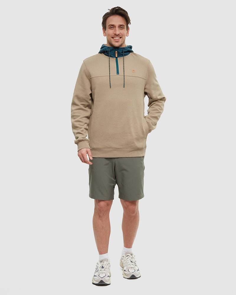 Brown-14-Zip-Fleece-Hoodie