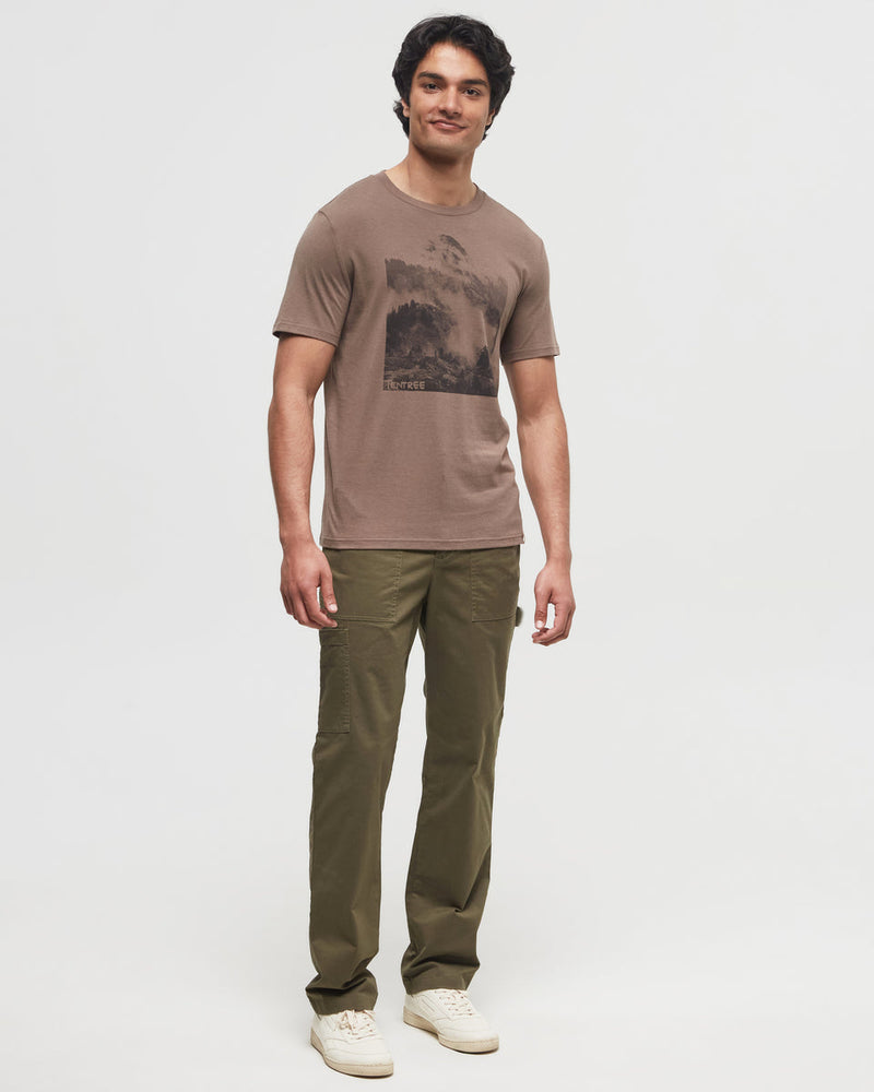 Brown-Crew-Neck-Graphic-Shortsleeve-T-Shirt
