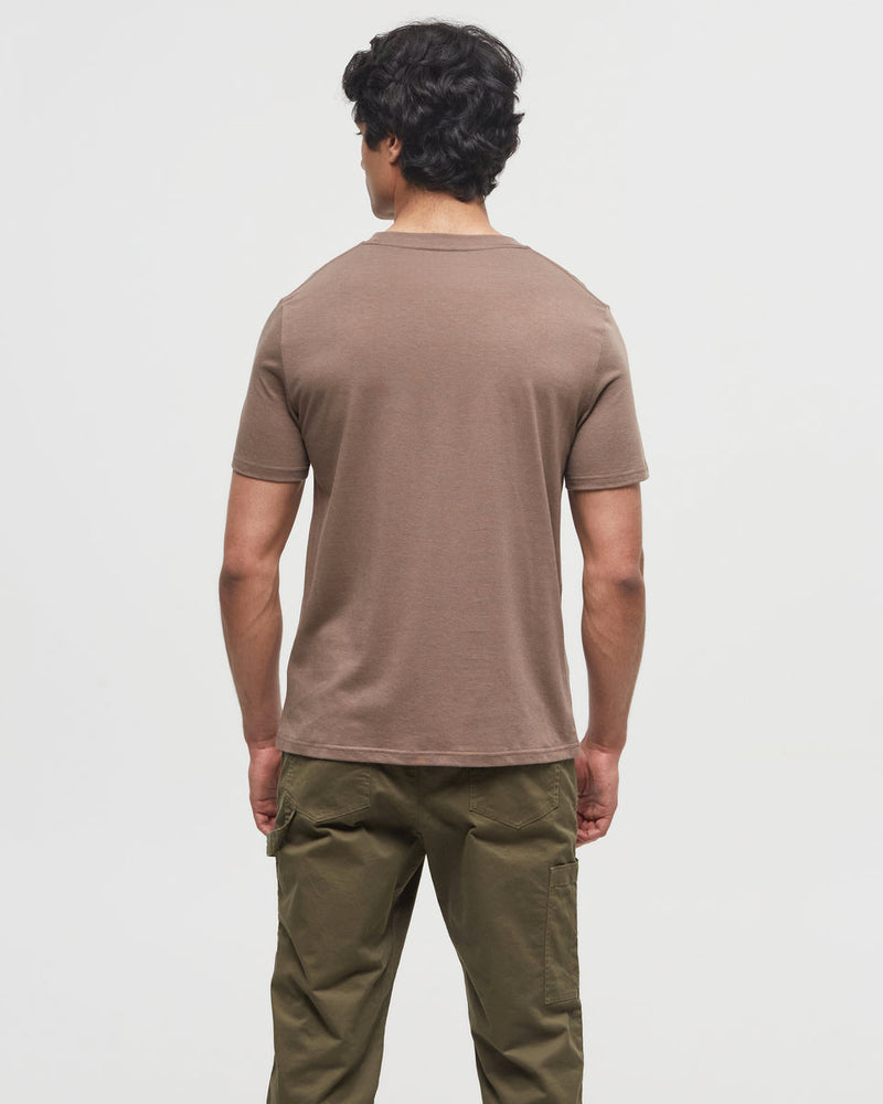 Brown-Crew-Neck-Graphic-Shortsleeve-T-Shirt
