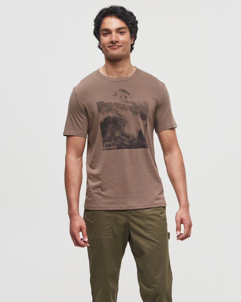Brown-Crew-Neck-Graphic-Shortsleeve-T-Shirt