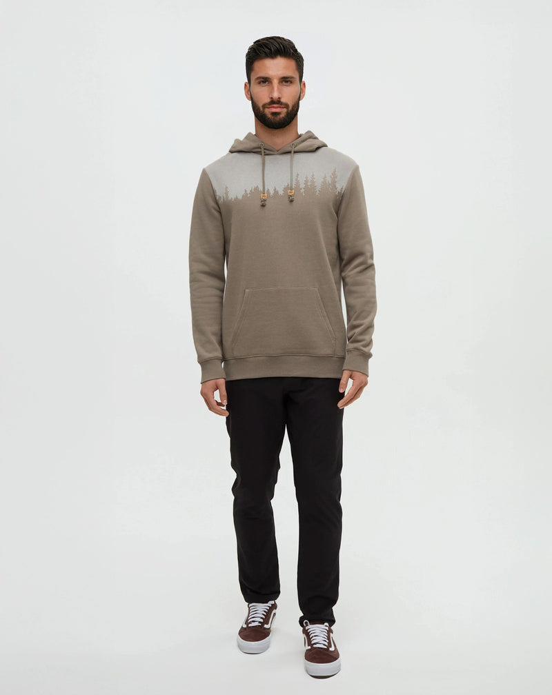 Brown-Heather-Fleece-Regular-Fit-Set-In-Hoodie