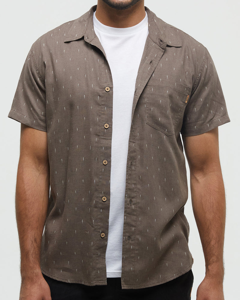 Brown-Hemp-Button-Up-Shortsleeve-Shirt