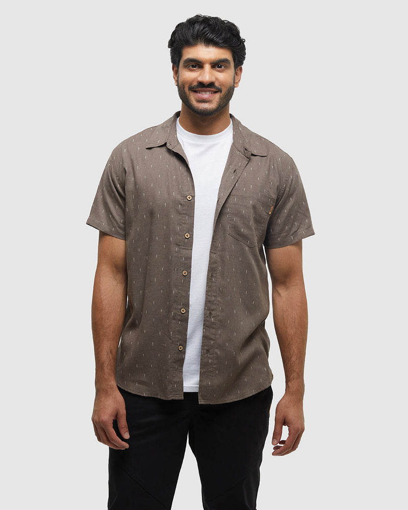 Brown-Hemp-Button-Up-Shortsleeve-Shirt