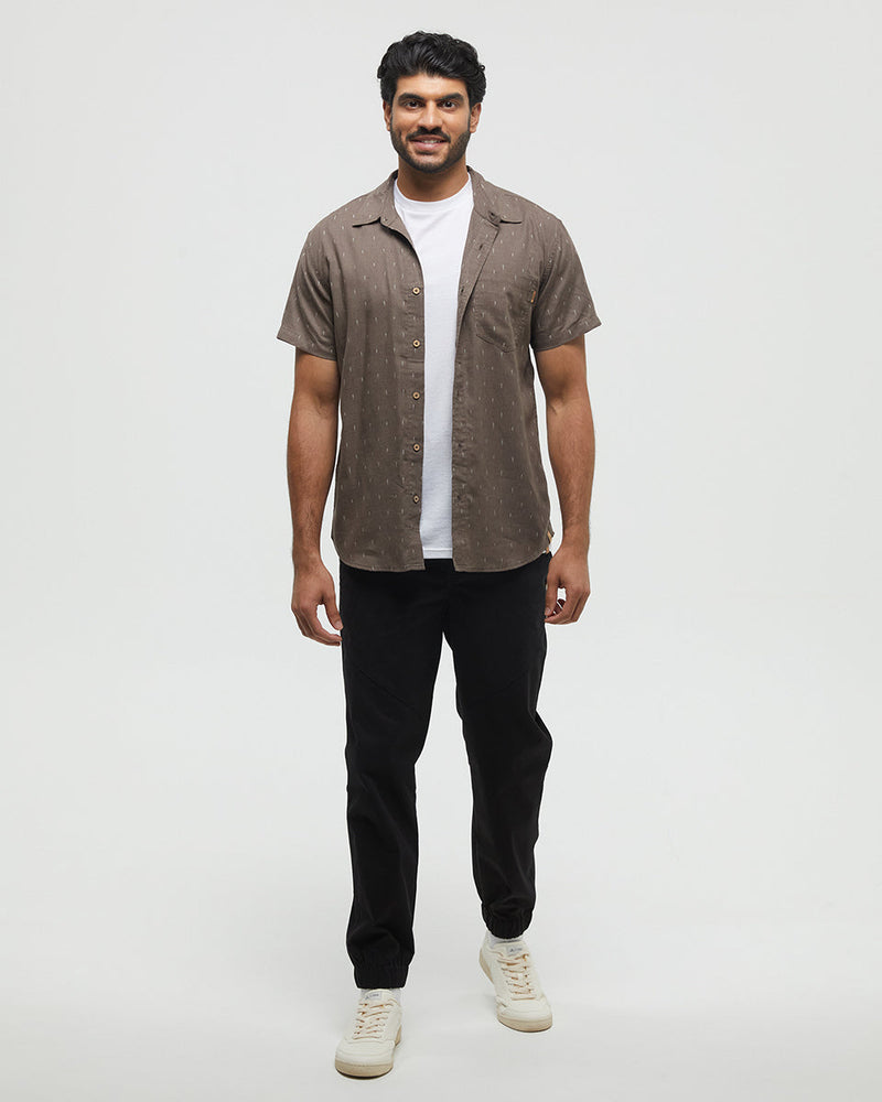 Brown-Hemp-Button-Up-Shortsleeve-Shirt