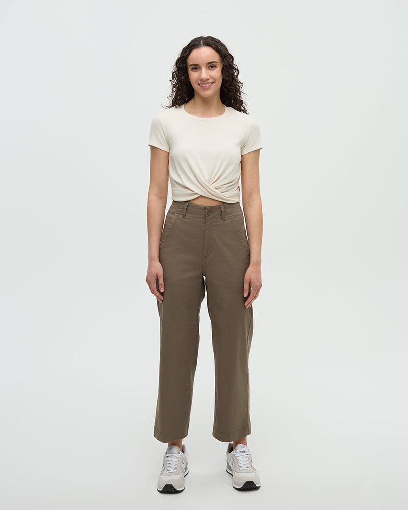 Brown-Hemp-Stretch-Straight-Leg-Pant