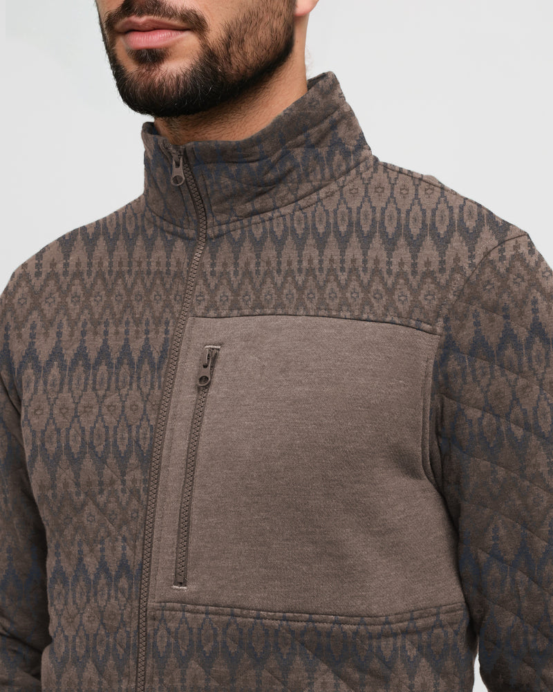 Brown-Mock-Neck-Full-Front-Zip-Sweatshirt