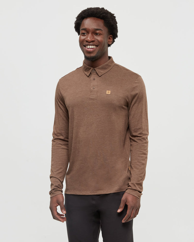 Brown-Regular-TreeBlend-Longsleeve-Polo