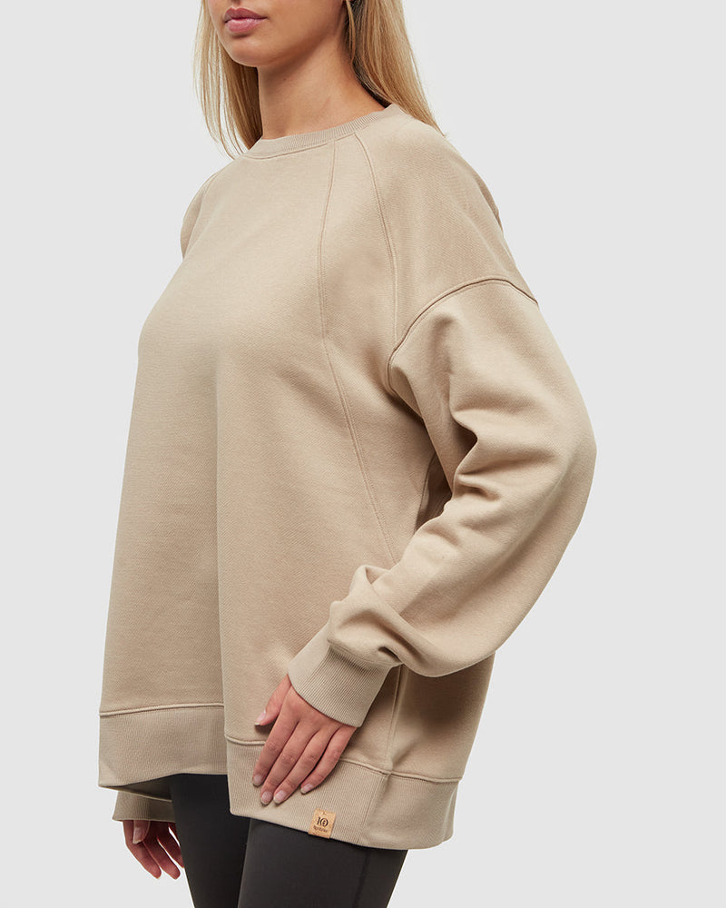 Brown-TreeFleece-Oversized-Crew