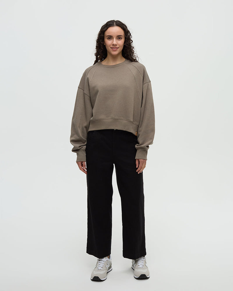 Brown-TreeFleece-Oversized-Cropped-Crew