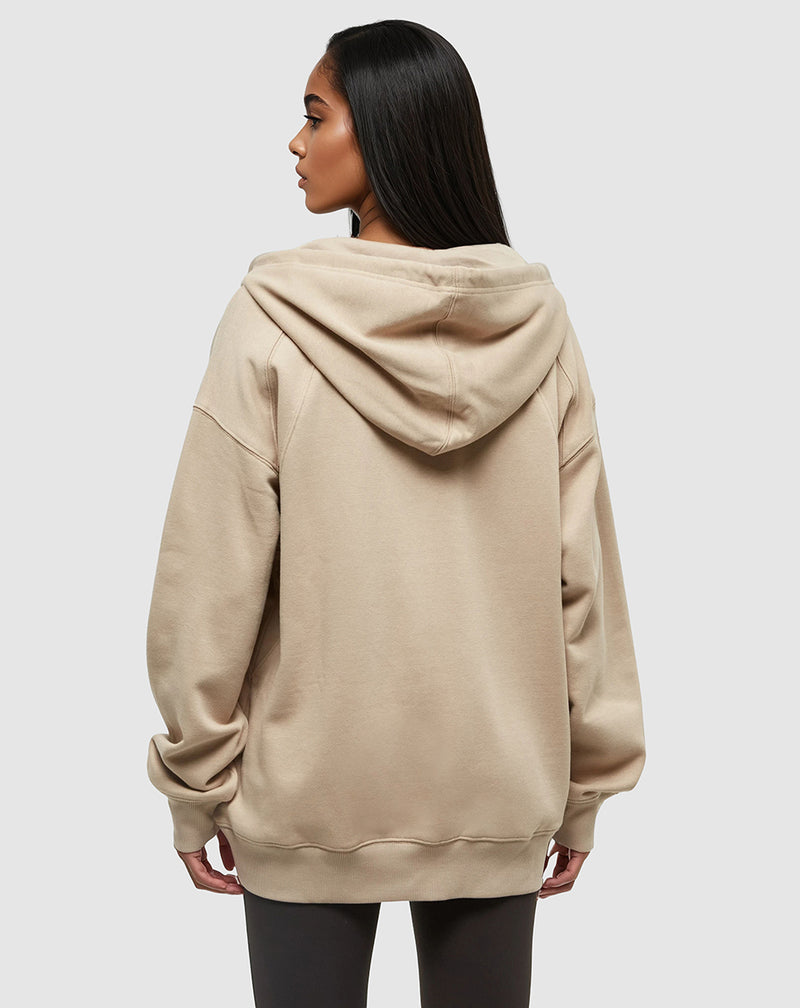 Brown-TreeFleece-Oversized-Zip-Hoodie