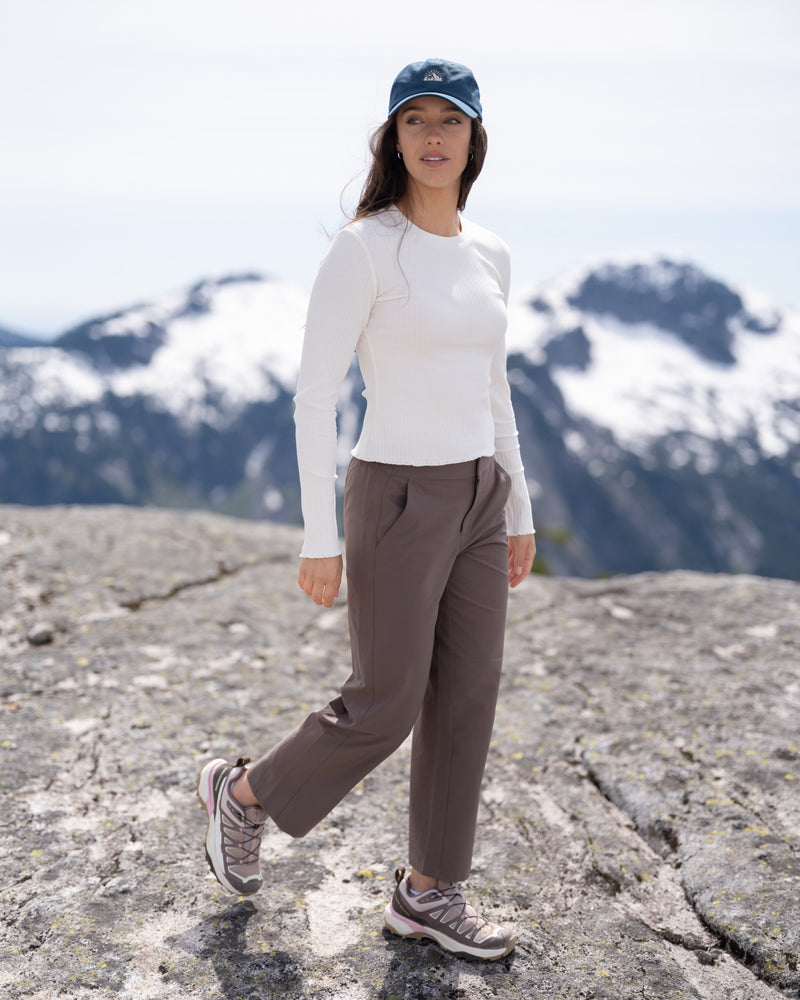 Brown-Women_s-Cropped-Mid-rise-Pant