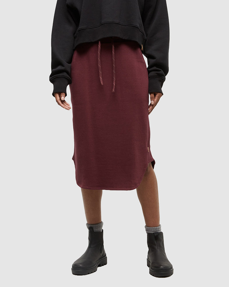 Burgundy-High-Rise-TreeFleece-Skirt