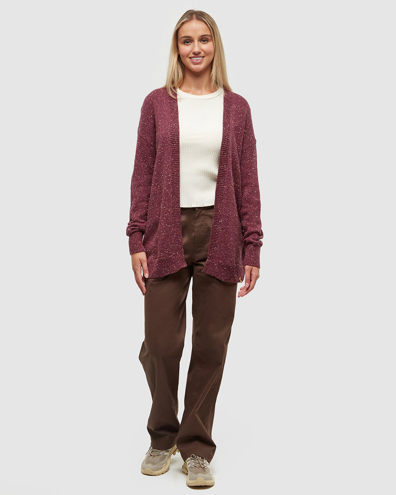Burgundy-Highline-Mid-Length-Nep-Cardigan