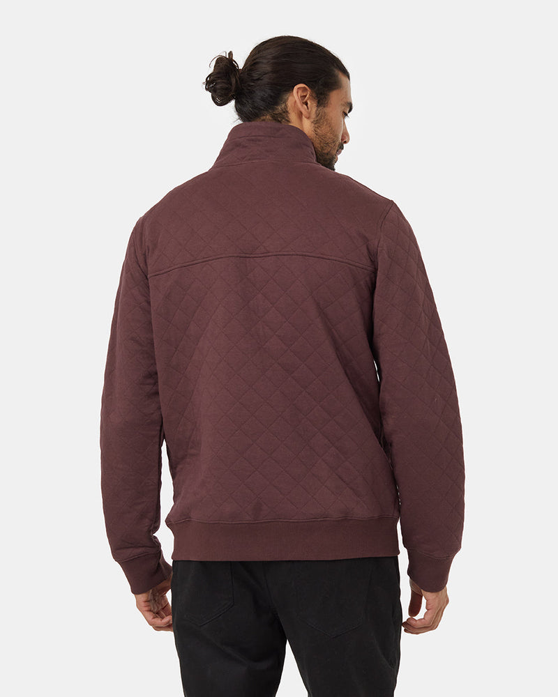 Burgundy-Mock-Neck-Full-Front-Zip-Sweatshirt