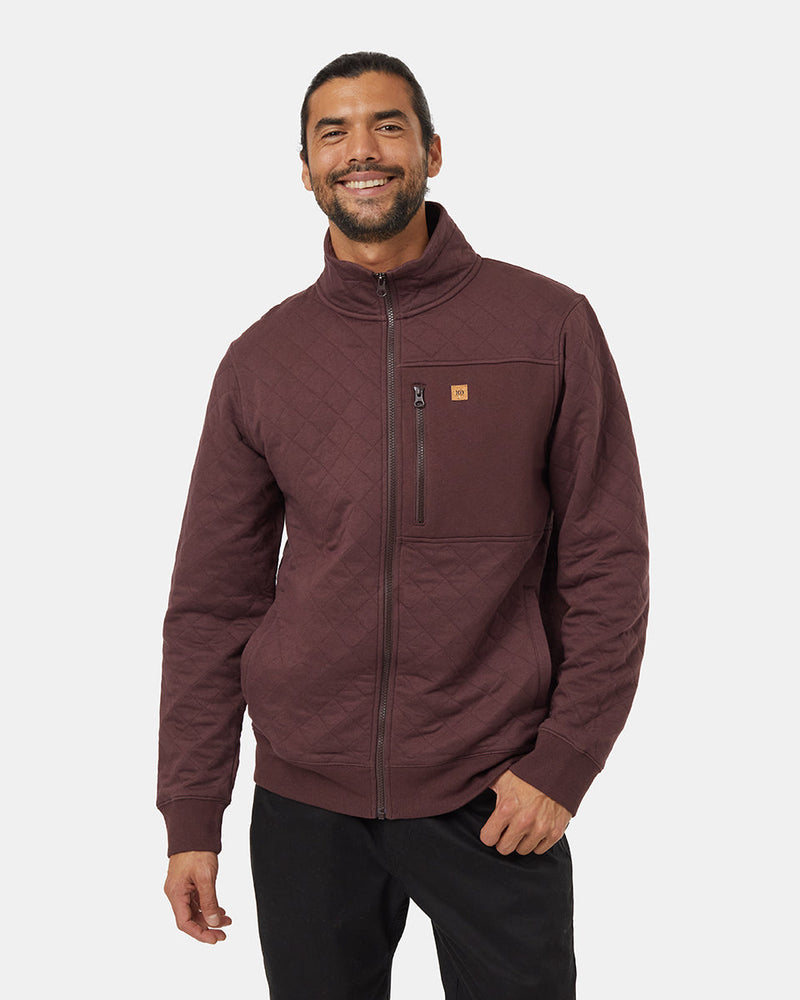 Burgundy-Mock-Neck-Full-Front-Zip-Sweatshirt