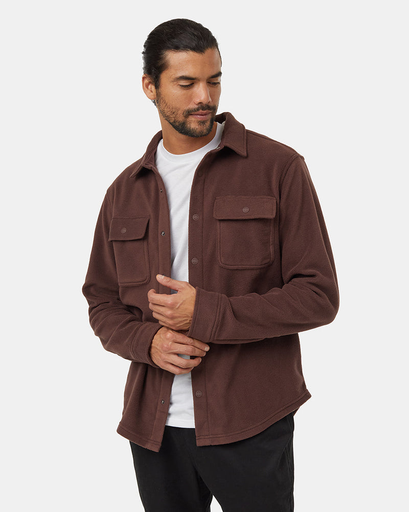 Burgundy-Recycled-Polyester-Longsleeve-Shirt-Jacket