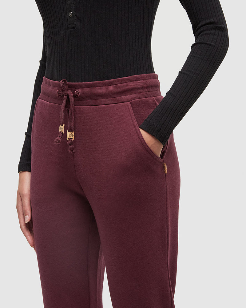 Burgundy-Regular-Fit-Elastic-Waist-Jogger