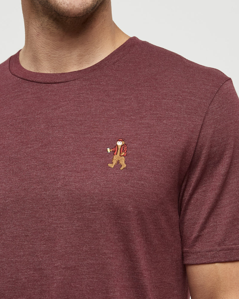 Burgundy-Regular-Fit-Embroidered-Graphic-T-Shirt